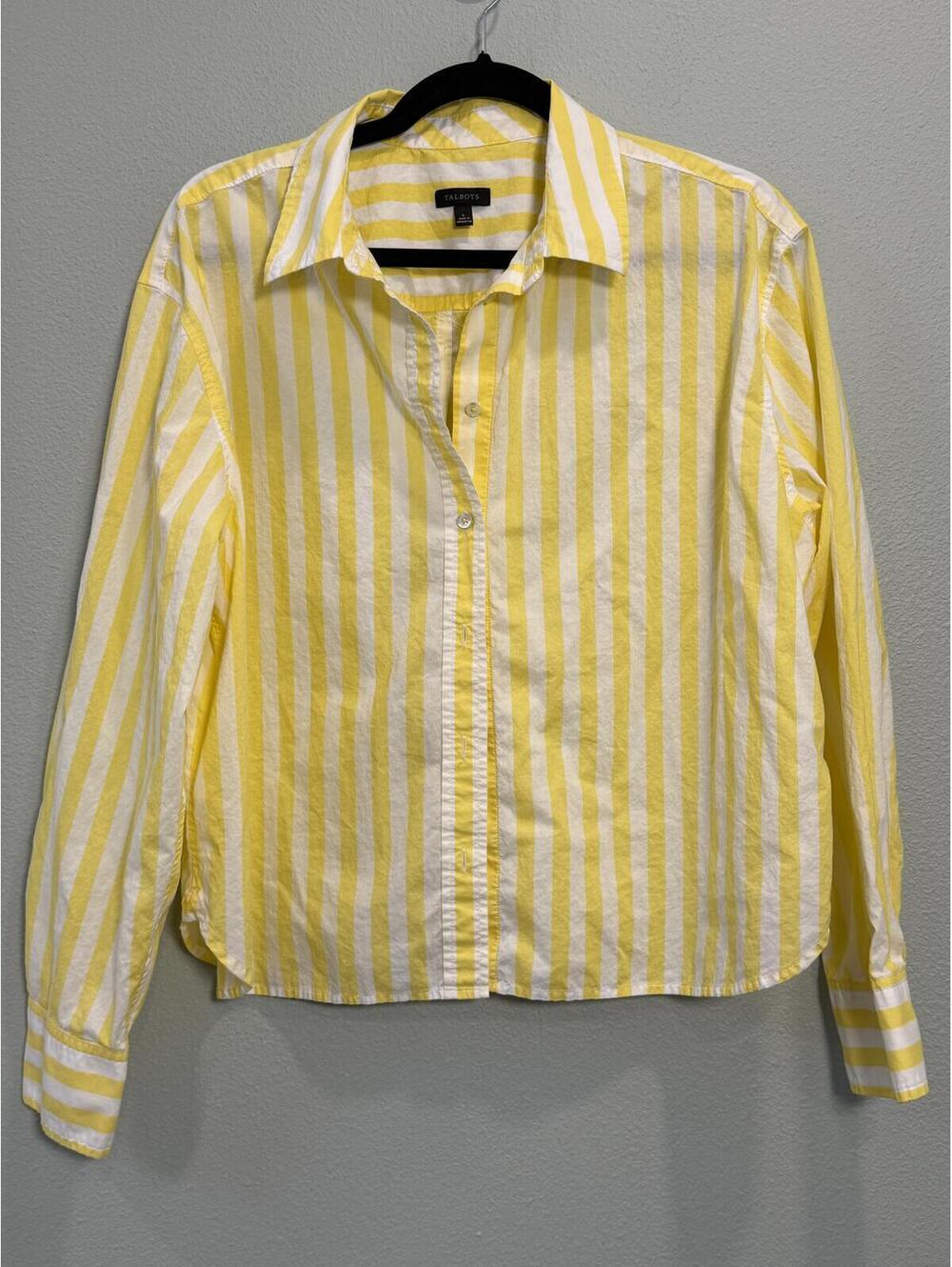 Talbots Garden Striped Boxy Button Up Shirt - Women's Large - Picture 3 of 7